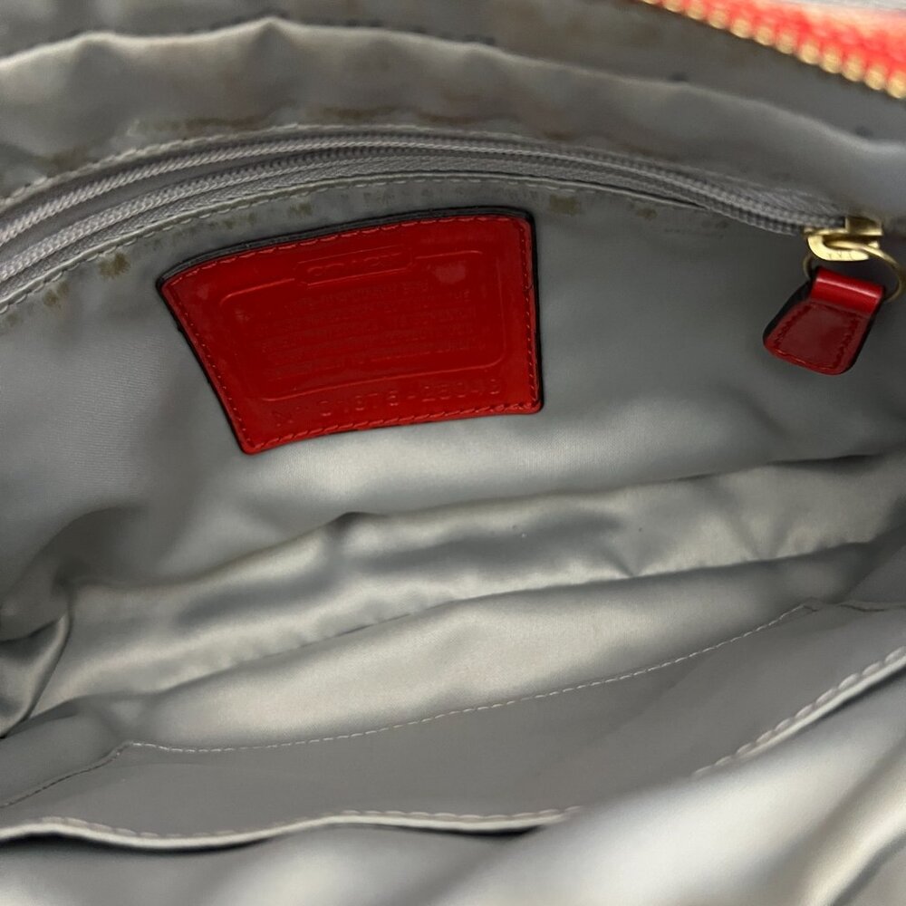 Coach Poppy Signature Oxford Flight Bag/ Swing Bag Tomato - Picture 5 of 8
